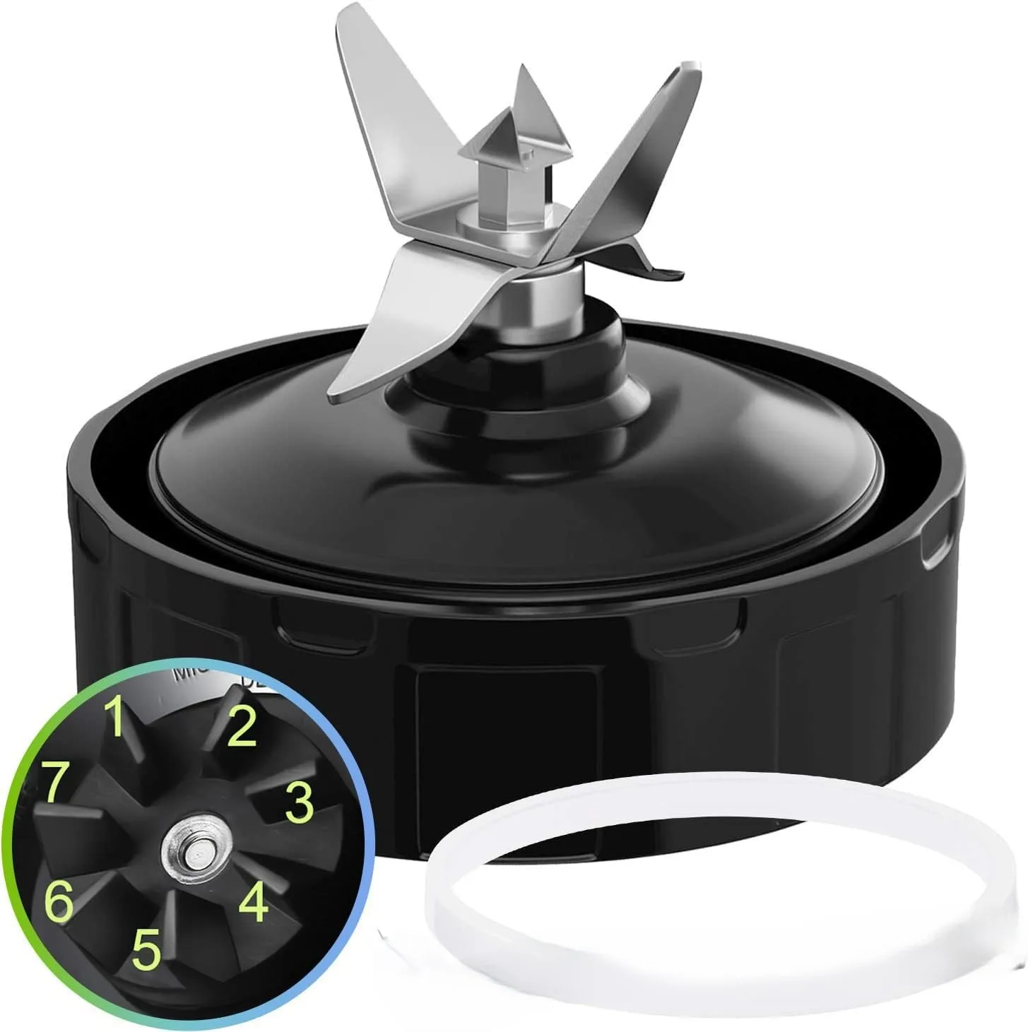 

For Nurti Ninja Blender Knife Seat Replacement Parts iQ BL480 BL401 BL642 BL801 NN102 7 Fin Blade Assembly Replacement Parts