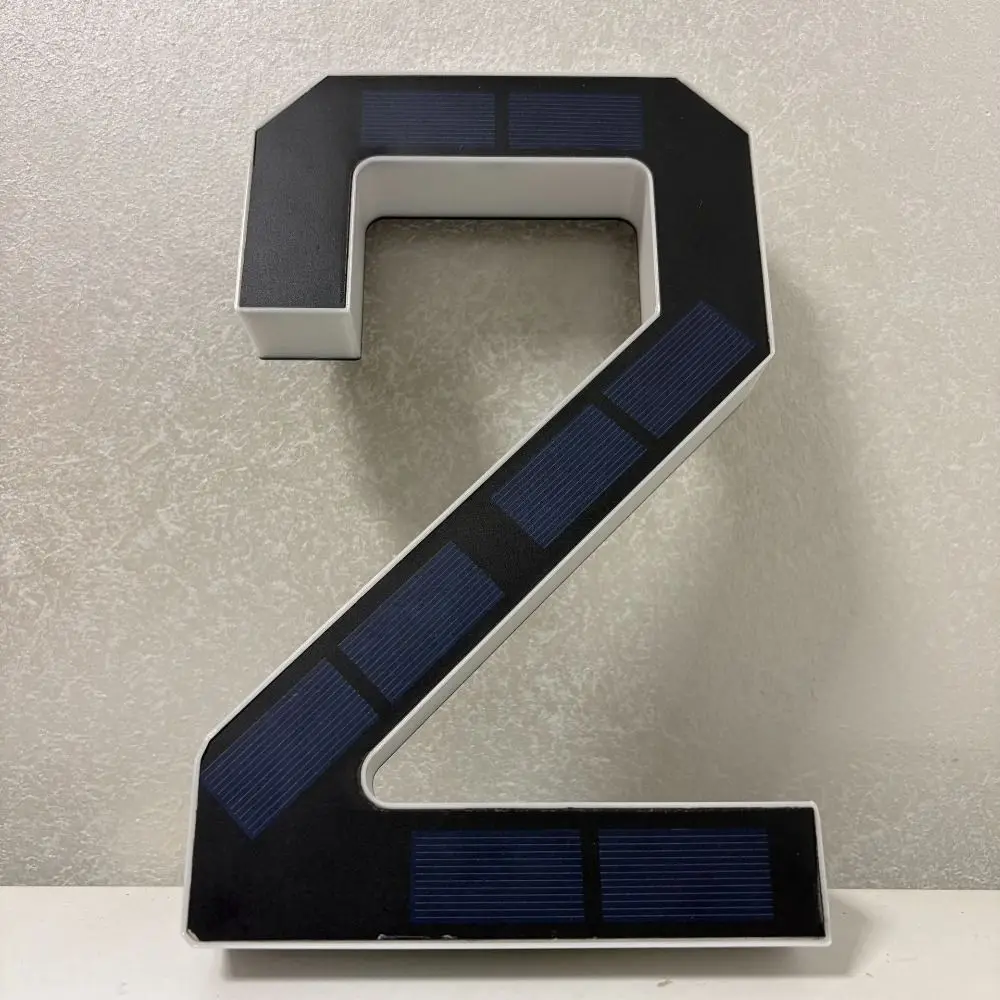 Waterproof Solar Lighted House Numbers Light No Wiring 6.7IN Solar Digital Doorplate Illuminated Exterior Modern