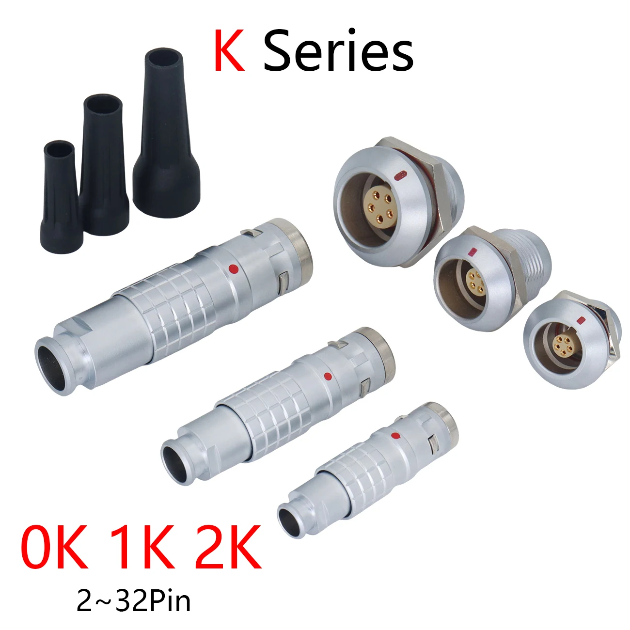 FGG EGG  0K 1K 2K Series 2 3 4 5 6 8 9 10 12 14 16 18 19 26 32Pin Watertight IP 68 Push-Pull Latching Connector