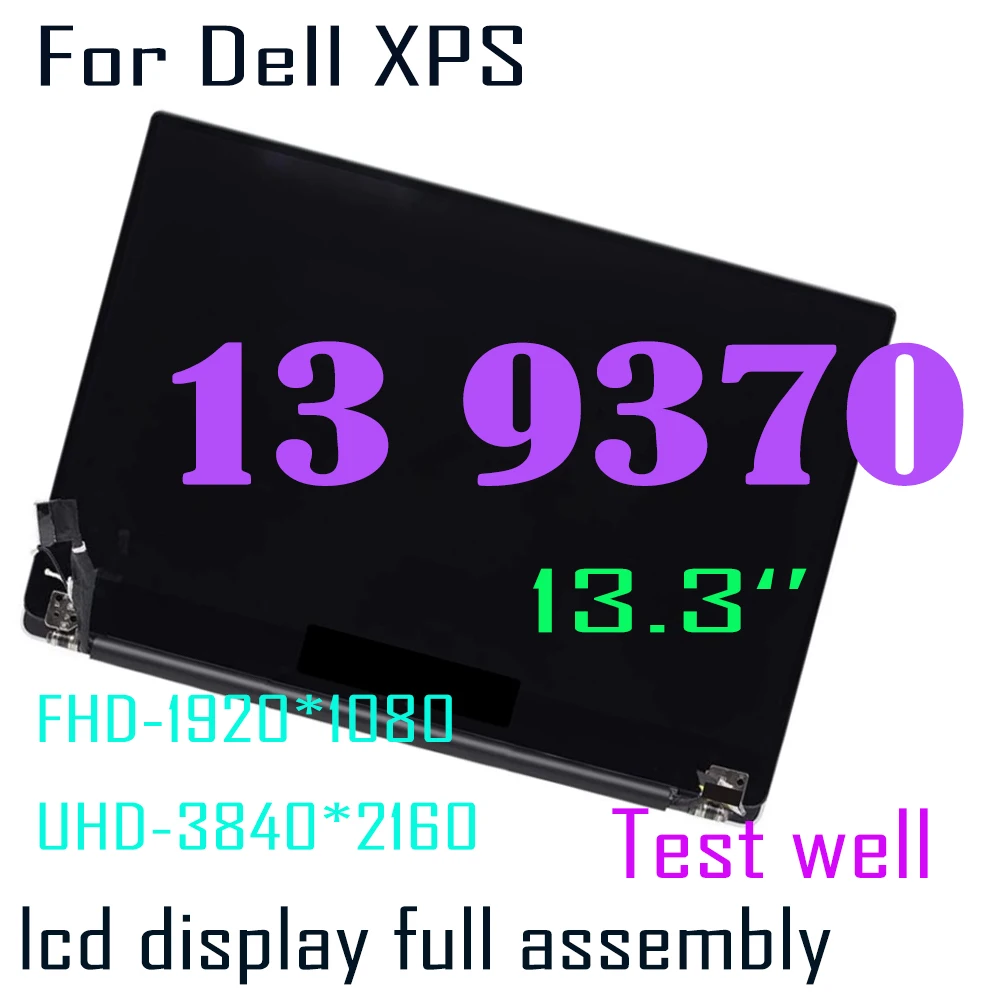 13.3’’ FHD UHD Display For Dell XPS 13 9370 P82G001 LCD Touch Screen Assembly The Whole Upper Part Silver 100% Tested Replacemen