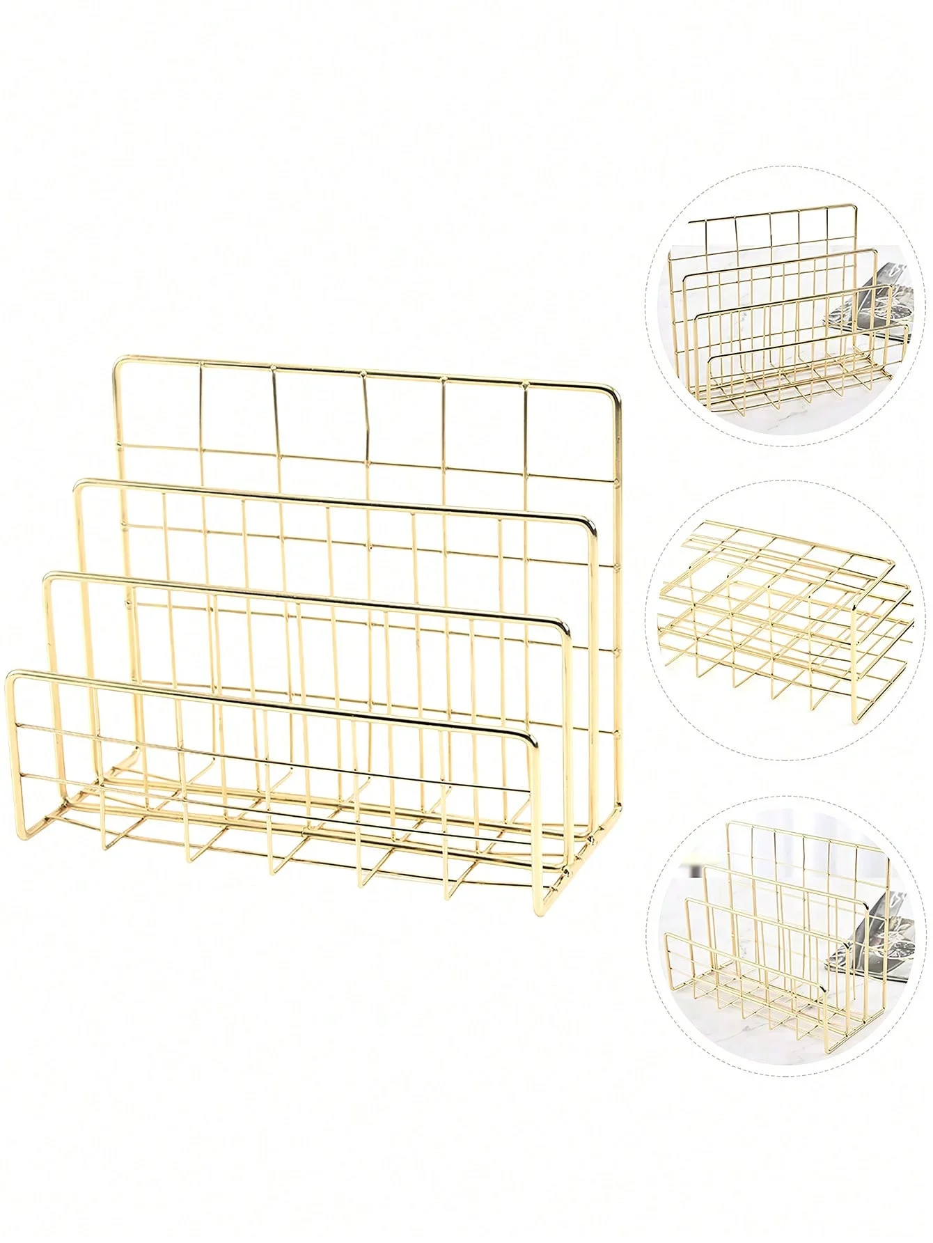 1pcs File Rack Organizer Sorter Magazine Holder Desktop Storage Desk Book Folder Document Vertical Alloy Metal Organizer