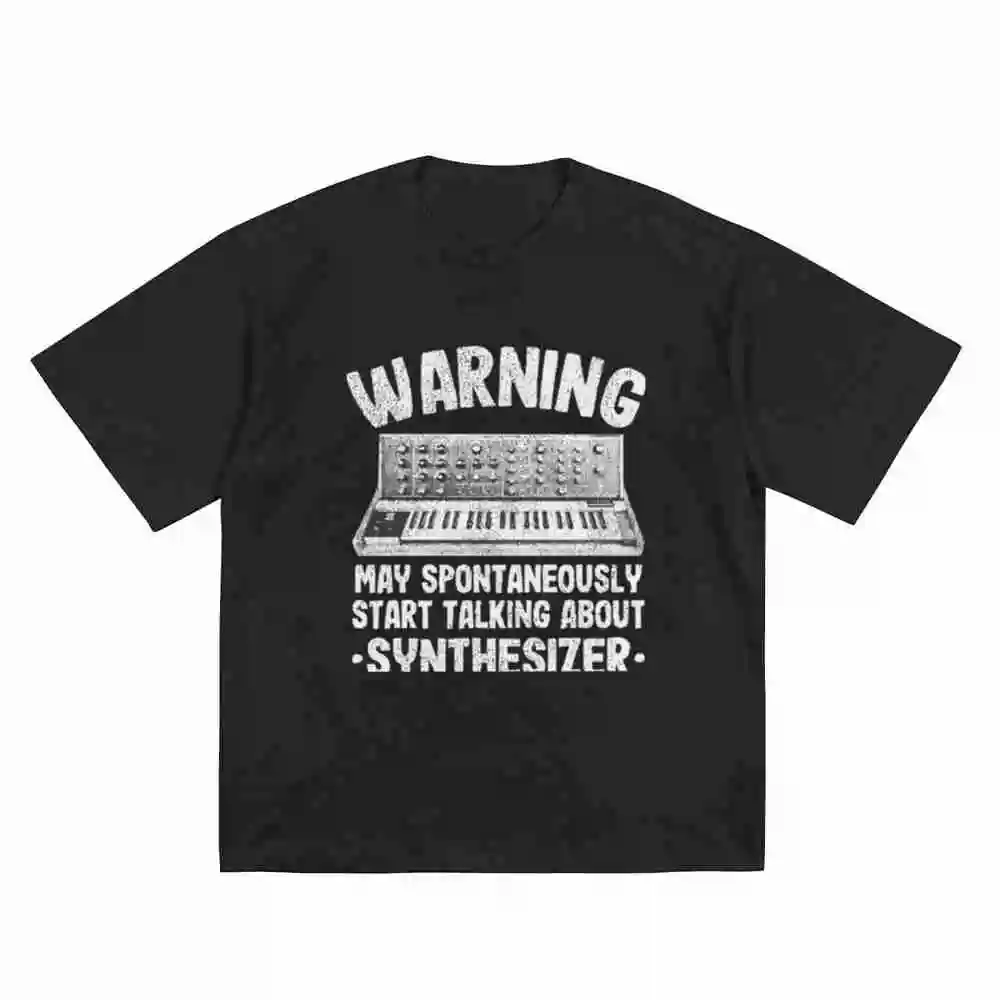 Warning May Talk About Synthesizer Analog Short Sleeve Tee 100% Cotton T-Shirt