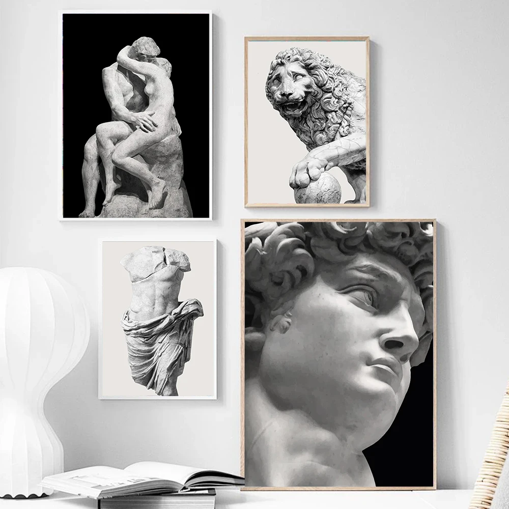 Roman And Greek Mythological Figures Animal Sculptures Art Poster Canvas Print Art Galleries Studios Home Wall Decor Frameless