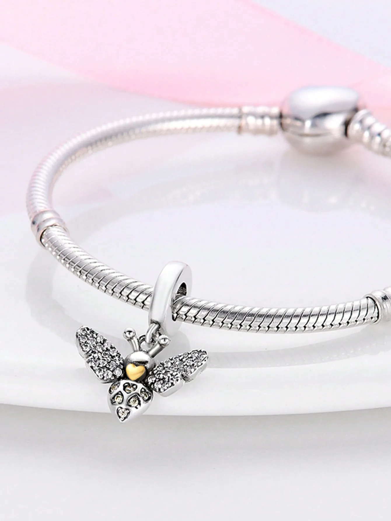 Charms Plata Cute Bees and Dragonflies Beads Charm Silver Plated Fit Charms Original Bracelet for Jewelry Making DIY Charm