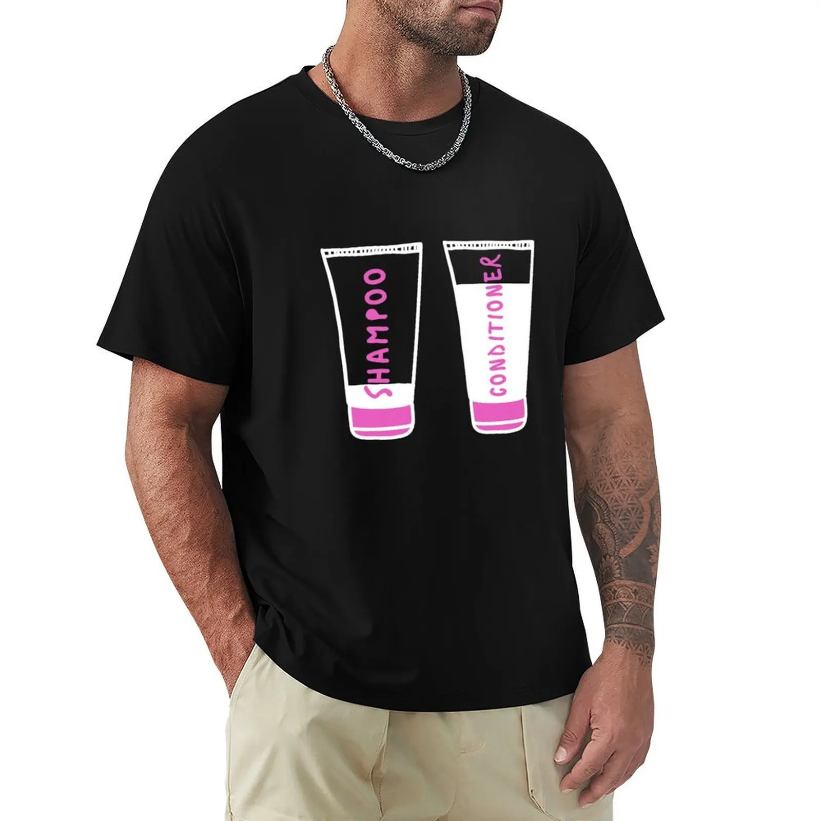 Hair Shampoo and Conditioner T-Shirt Basic Daily Outfit Short Sleeve Tee