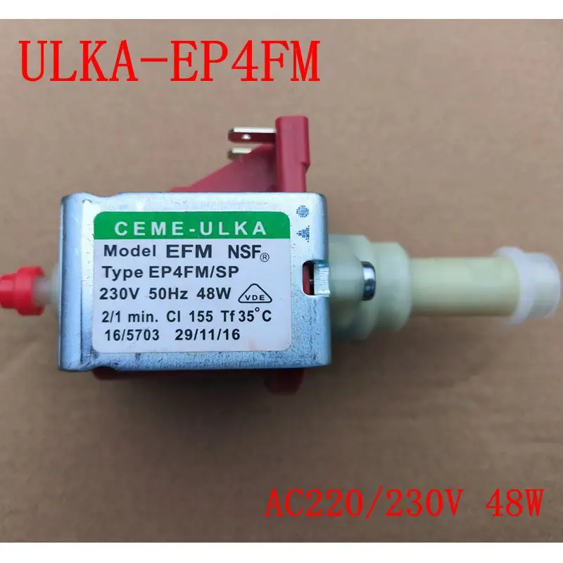 ULKA-EP4FM AC220/230V 48W Mini Electromagnetic Pump Coffee Machine Water Pump Plunger Pump High Pressure Flow 15Bar (1.5Mpa)