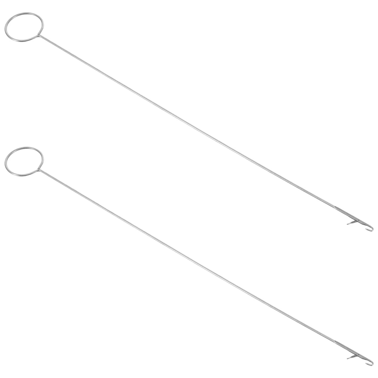

2 Pcs Knitting Accessories Tube Loop Crochet Hook Turner Sewing Stainless Steel