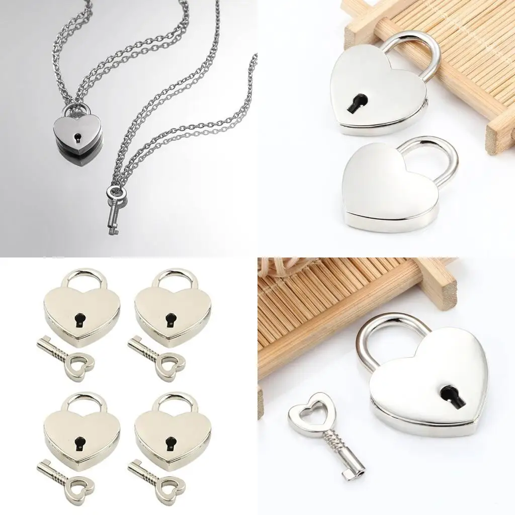 

J78F Стильный навесной замок в форме сердца с подвесным брелоком для ключей для неразлучников