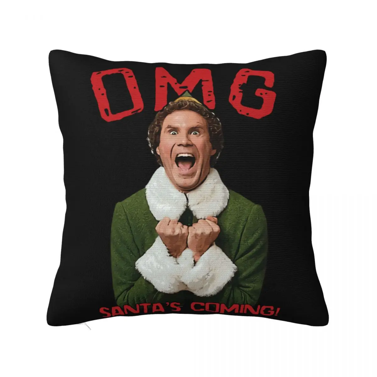 The Elf Christmas Santas Coming Will Ferrel I Know Him Gift Retro 2316 Crewneck Breathable Straight Pillow Case