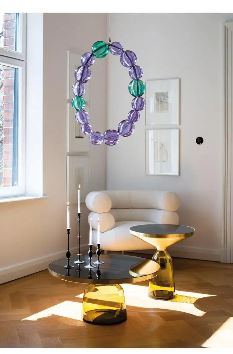 طاولة قهوة مستديرة من الشمال مصممة بشكل إبداعي وطاولة جانبية للأريكة الفاخرة على شكل جرس #6