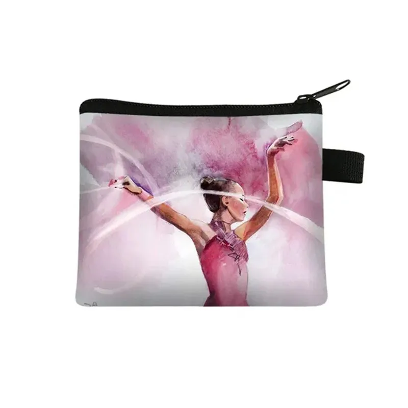 محفظة نسائية للعملات المعدنية، محفظة صغيرة لراقصة الباليه، حقيبة تسوق محمولة للعملات المعدنية، حقائب حامل أحمر الشفاه، حقيبة بطاقات الائتمان #3