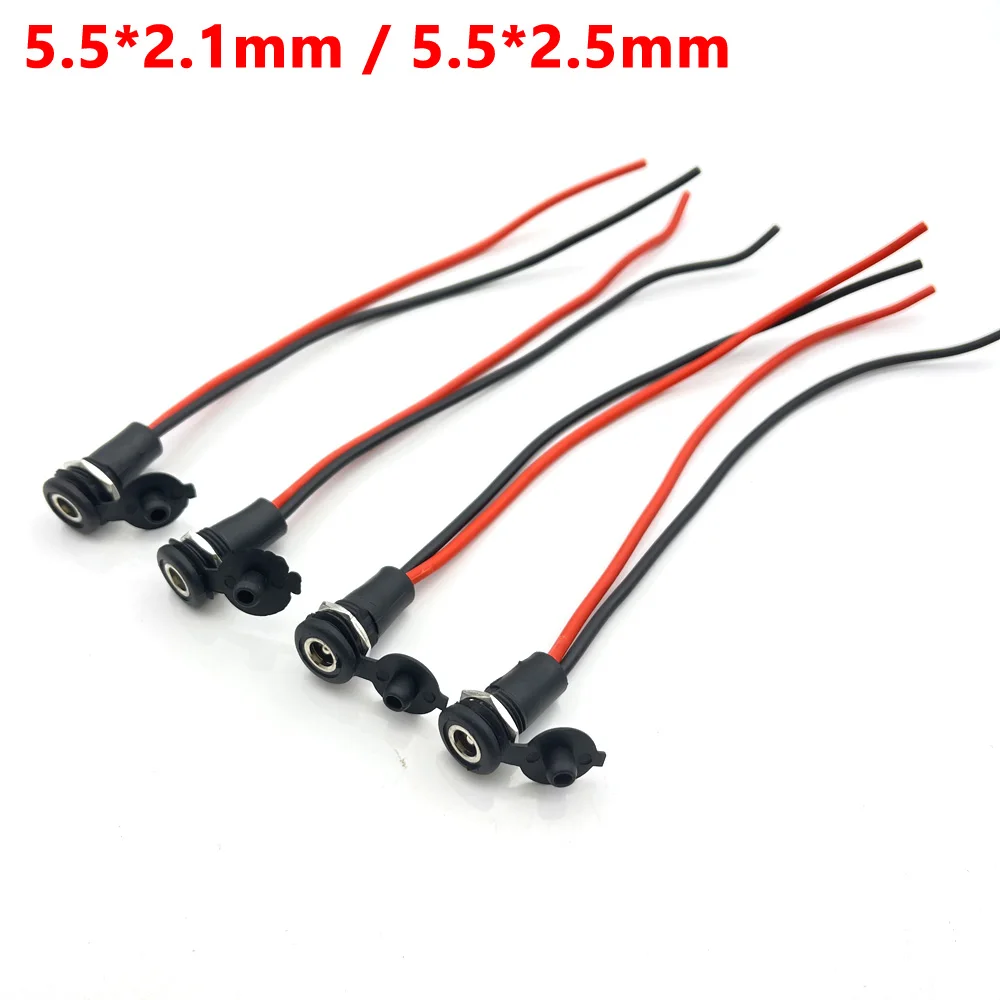 5.5*2.1mm/5.5*2.5mm DC Power Socket Threaded Female Connector Adapter Suitable for Lithium Electric Vehicle Batteries Connector