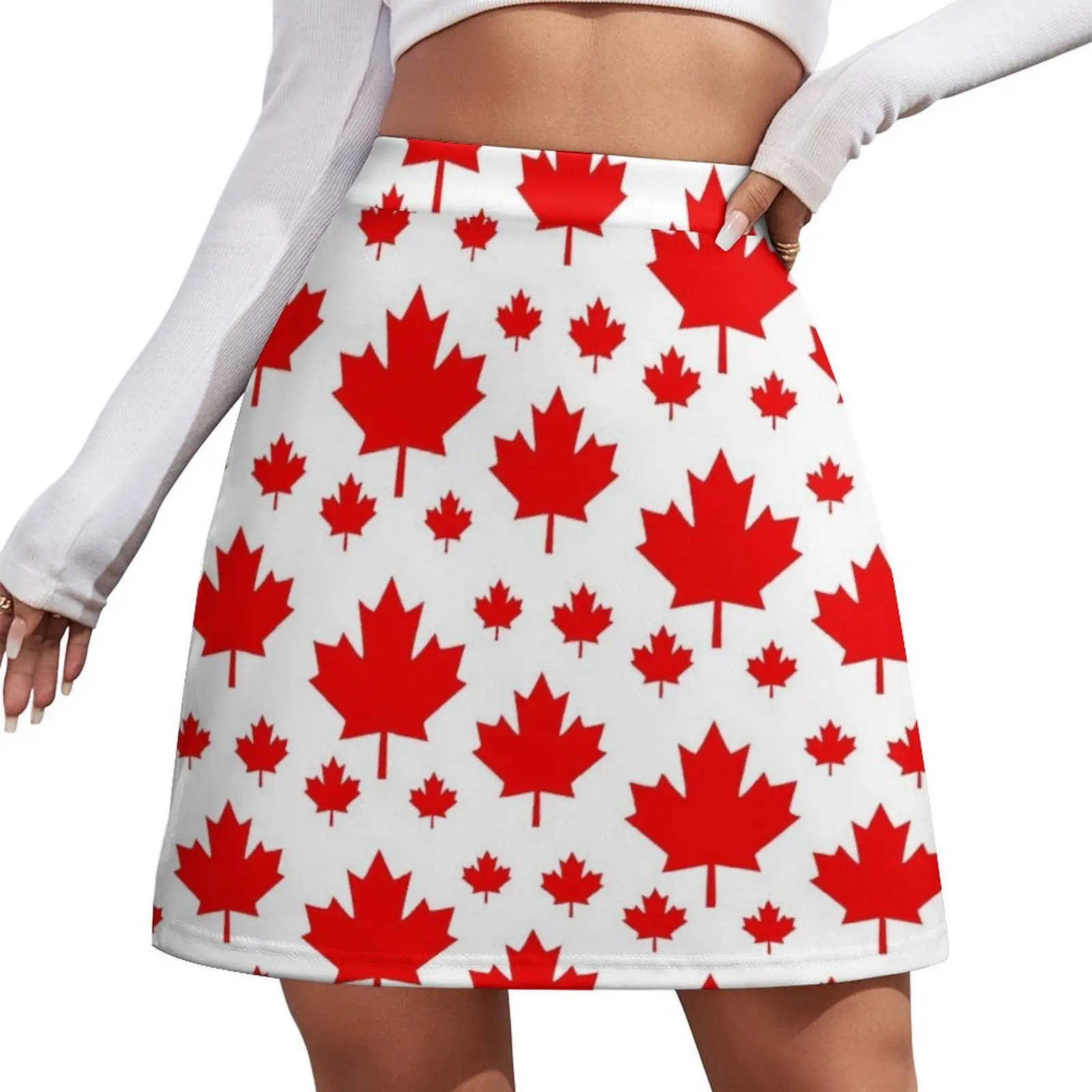 

Canada Maple Leaf Flag Emblem Mini Skirt extreme mini dress clothes for women Summer dress Mini Skirt