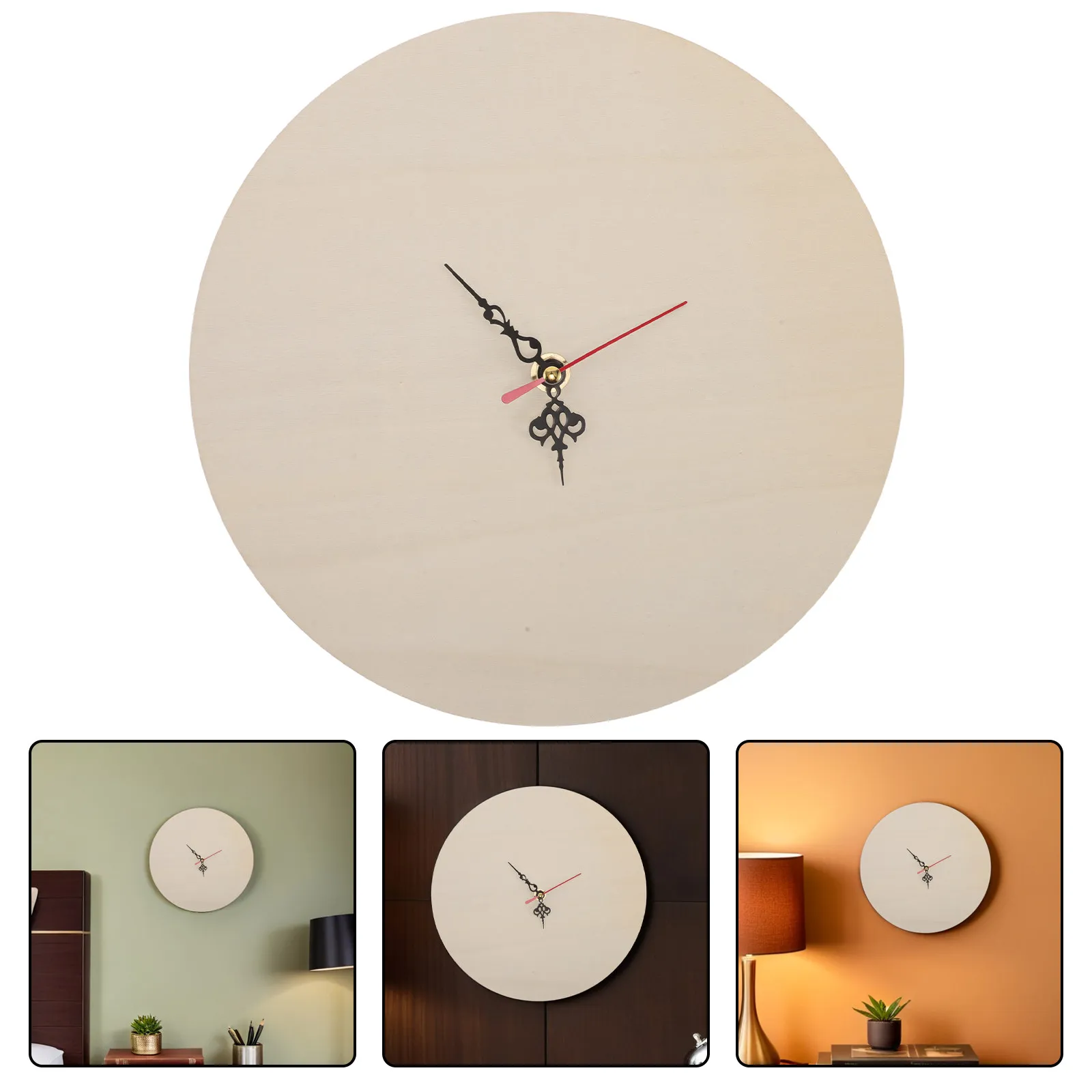 10 Inch Round Wooden Clock Face Blank Unfinished Dial for DIY Clock Making Craft Supplies Wall Decor Painting Educational Kids