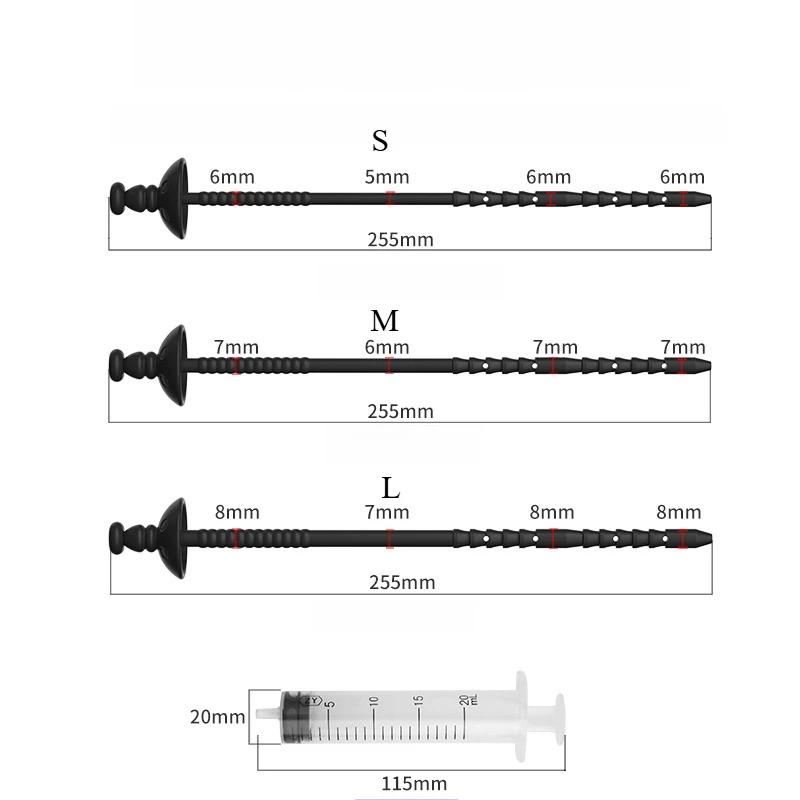 Insert Urethral Catheter Dilator Penis Plug Syringe Injection Horse Eye Stimulation Long Uretre Sounding Sex Toys for Men Gay view 5