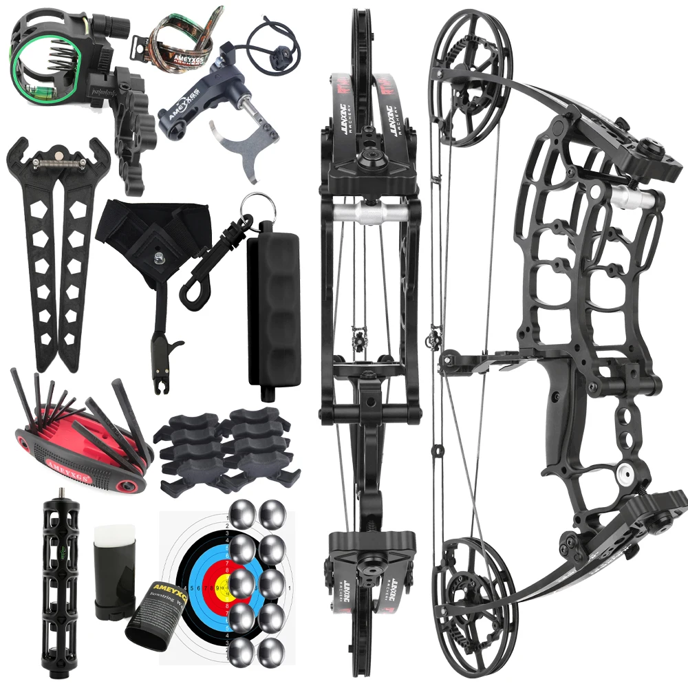 

40-65 Lbs Compound Bow Arrow Set CNC Powerful Archery Arrow Shooting Steel Ball 420FPS Hunting Practice Right Left Hand M109K