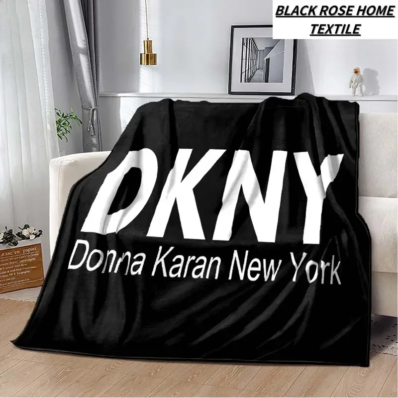 Fashion Art 3D Print D-Dkny Logo Family Gift Bedroom Sheet Outdoor Car Travel Camping Warm Cover Blanket Plush Sleeping Blanket