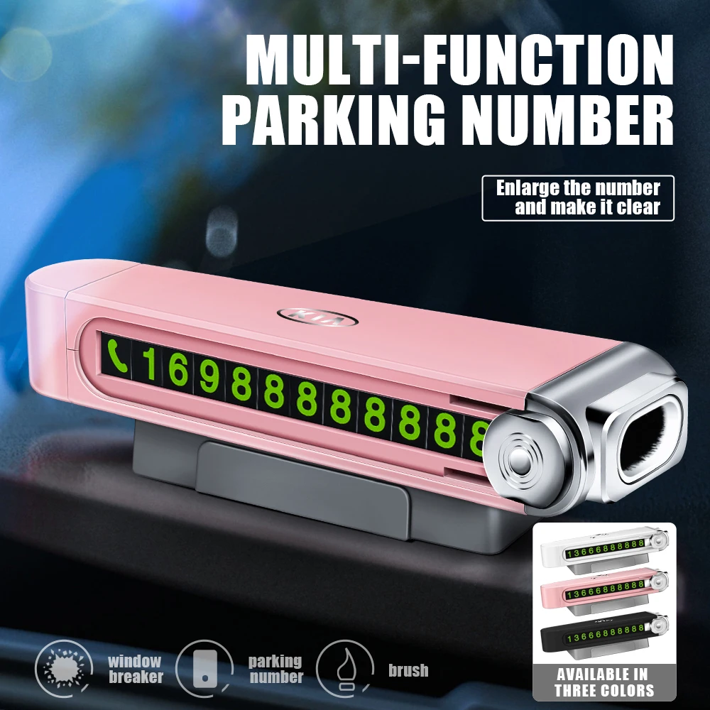 Автомобильная эмблема, временная парковочная карта, номер телефона, автомобильный держатель для телефона, номерной знак телефона, аксессуары для стайлинга автомобиля для kia Soul