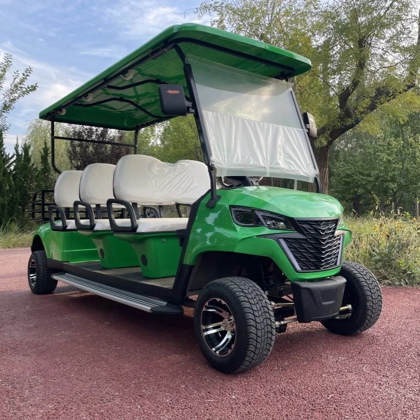 72V Lead-Acid Battery And Lithium Battery Optional Powered Electric Golf Cart 4+2 Seater Off Road Garden Villa Hunting Golf Cart