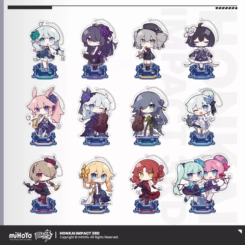 miHoYo Official Game Honkai Impact 3 Anime Fashion HEAVENLY SYMPHONY Q Edition Acrylic Pendant Cosplay Ornament Display Table