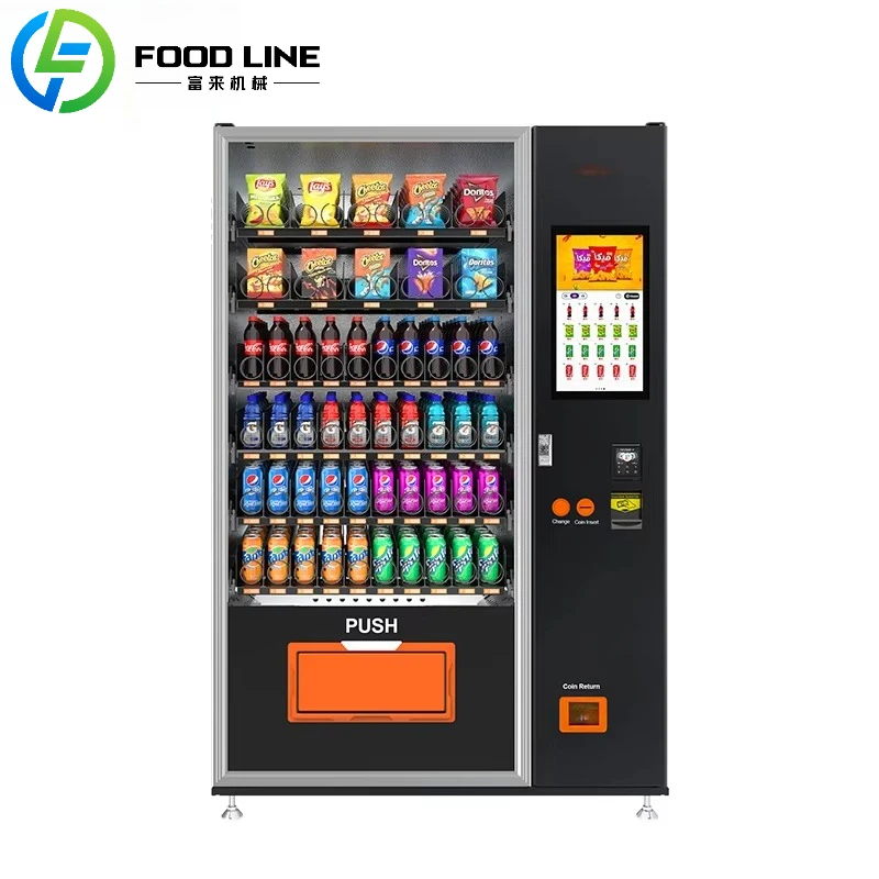Combo Vending Machine Snack and Drink Vending Machine Commercial Refrigerated with Bill Acceptor for Office Custom