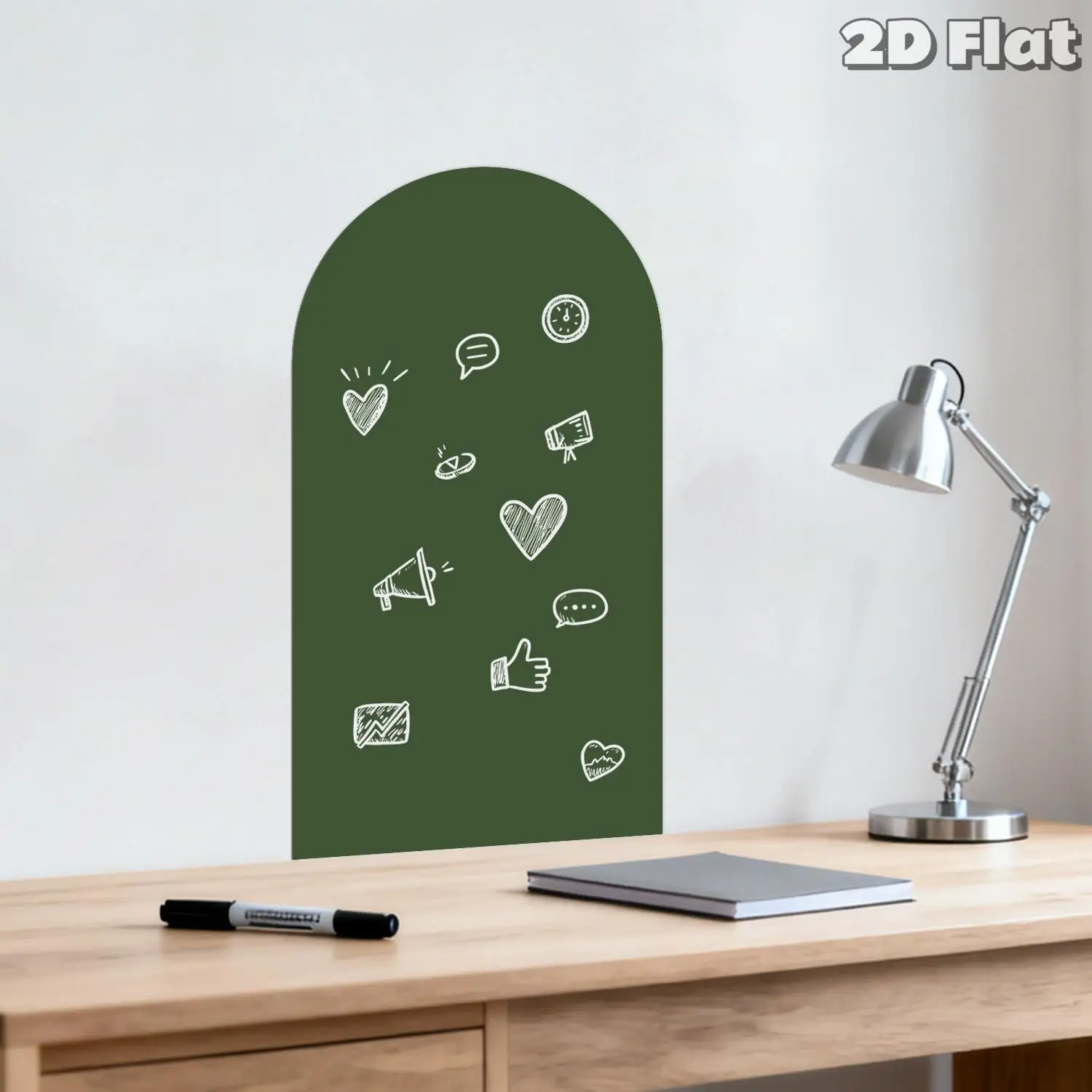 adesivo-murale-magnetico-2d-verde-oliva-solido-a-forma-di-arco-per-decorazione-parete-di-bagno-studio-soggiorno-e-casa