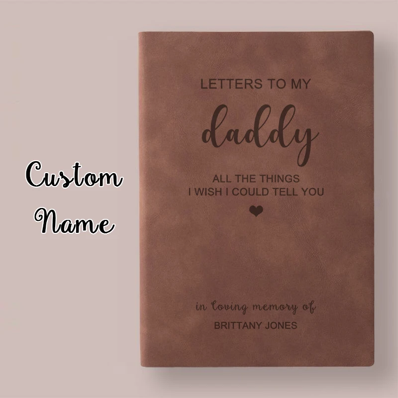 

Loss Of Daddy Memorial Gift Journal DAD Loss Grief Letters To My Dad In Heaven Sympathy Gift Father Notebook Customized Name