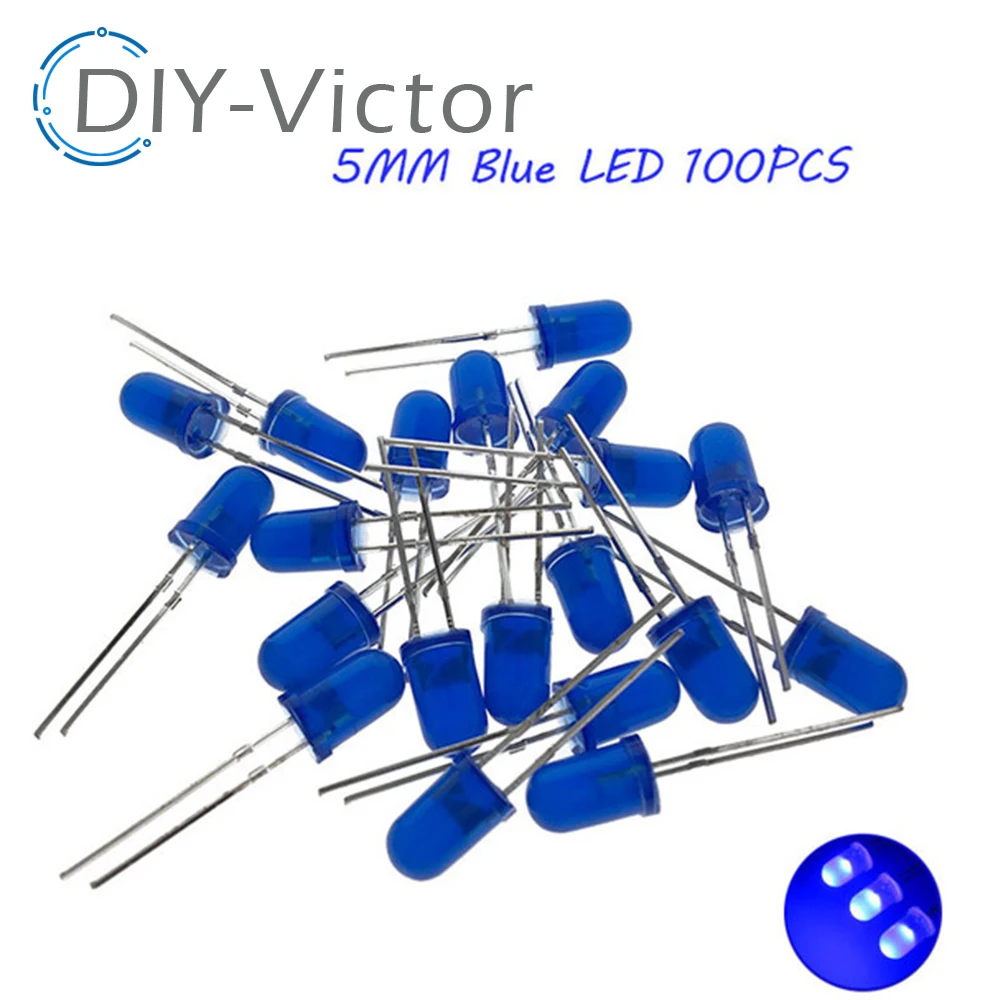 5Colors*20PCS=100PCS / 1Color=100pcs F3 F5 3MM 5MM LED Diode Light Assorted Kit Green Blue White Yellow Red COMPONENT DIY kit