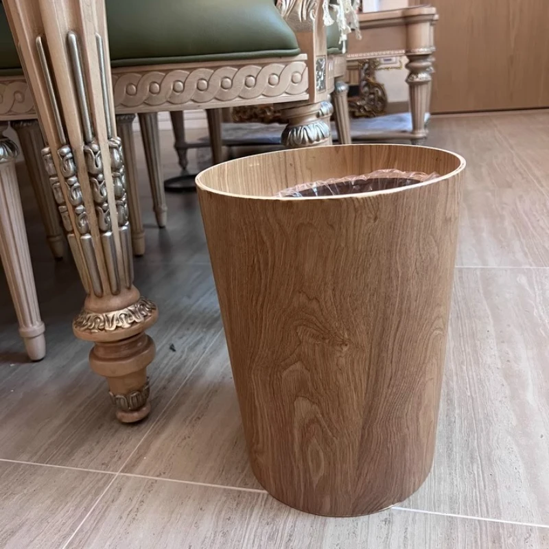 

Scandinavian Solid Wood Waste Bin,Household Lid Trash Can,Creative Storage Bin for Room Kitchen,Minimalist Home Decor Basket