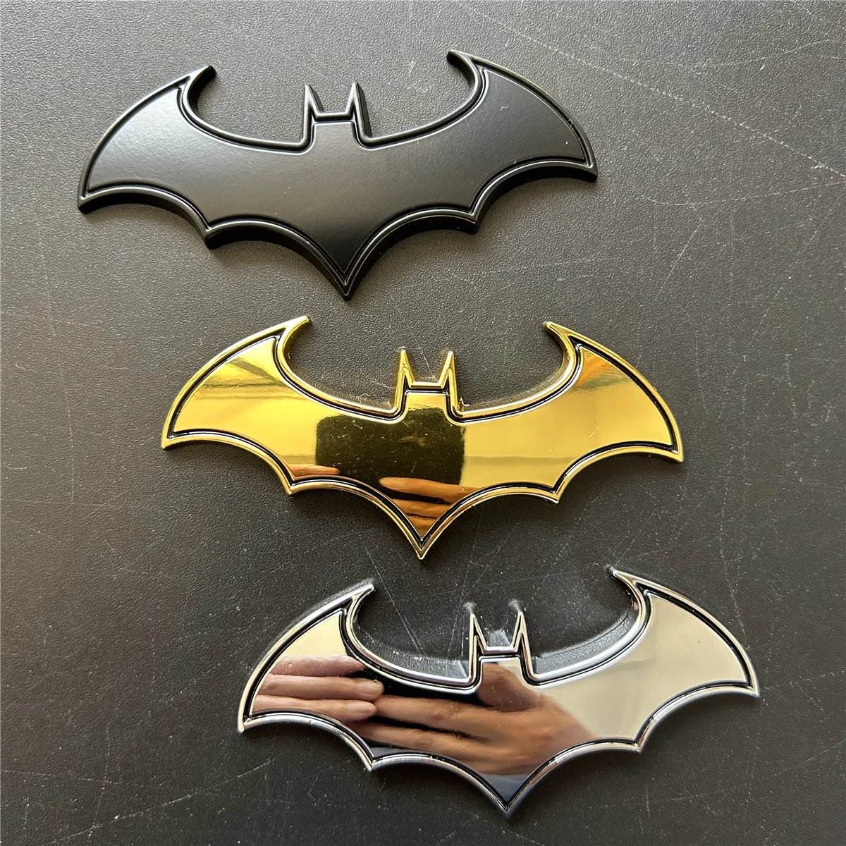 1 قطعة ثلاثية الأبعاد الخفافيش المعدنية شعار السيارات سيارة ملصق شارة معدنية شعار الذيل ملصق مائي