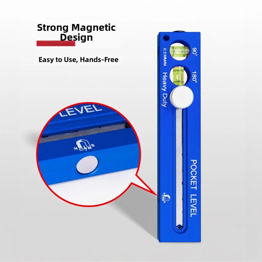 1pc Three-Function Aluminum Pocket Level Ruler Digital Angle Gauge Folding Woodworking Ruler Measuring Tool For Carpenter DIY