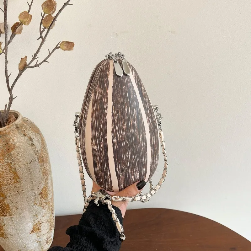 

Creative Sunflower Seed Double Zipped Chain Crossbody Bag Funny Design Fashion Mini Shoulder Bag for Women 2026 New Arrivals