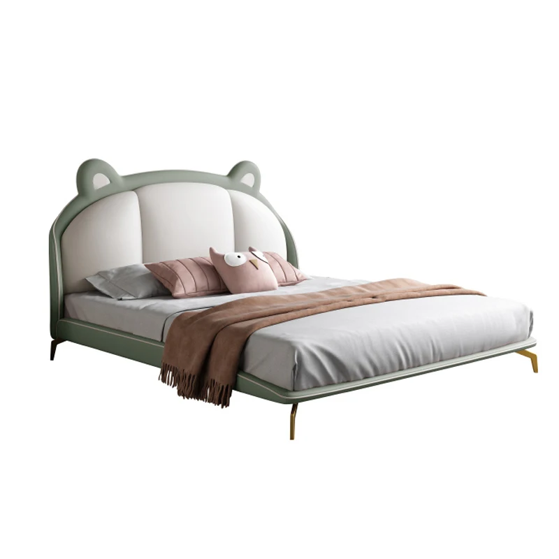 Modern children's bed bedroom furniture cute cartoon padded girls' bed children's bed