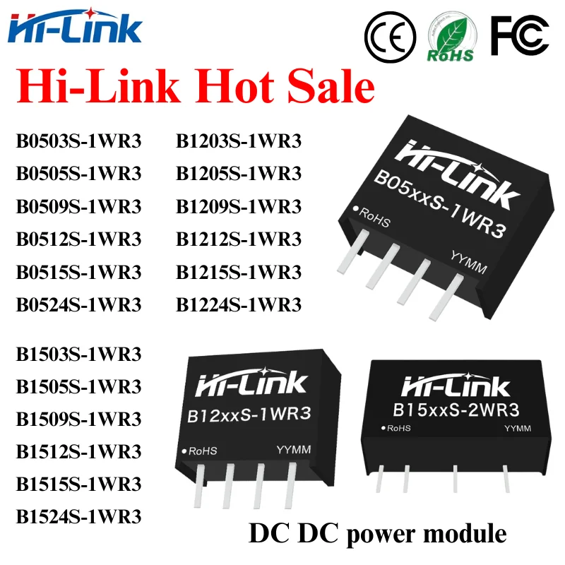Free Shipping 4pcs B0505S-1WR3 B0512S B0509S B0515S  B2405S 1W Isolated DCDC Converter Power Module and Short Circuit Protection