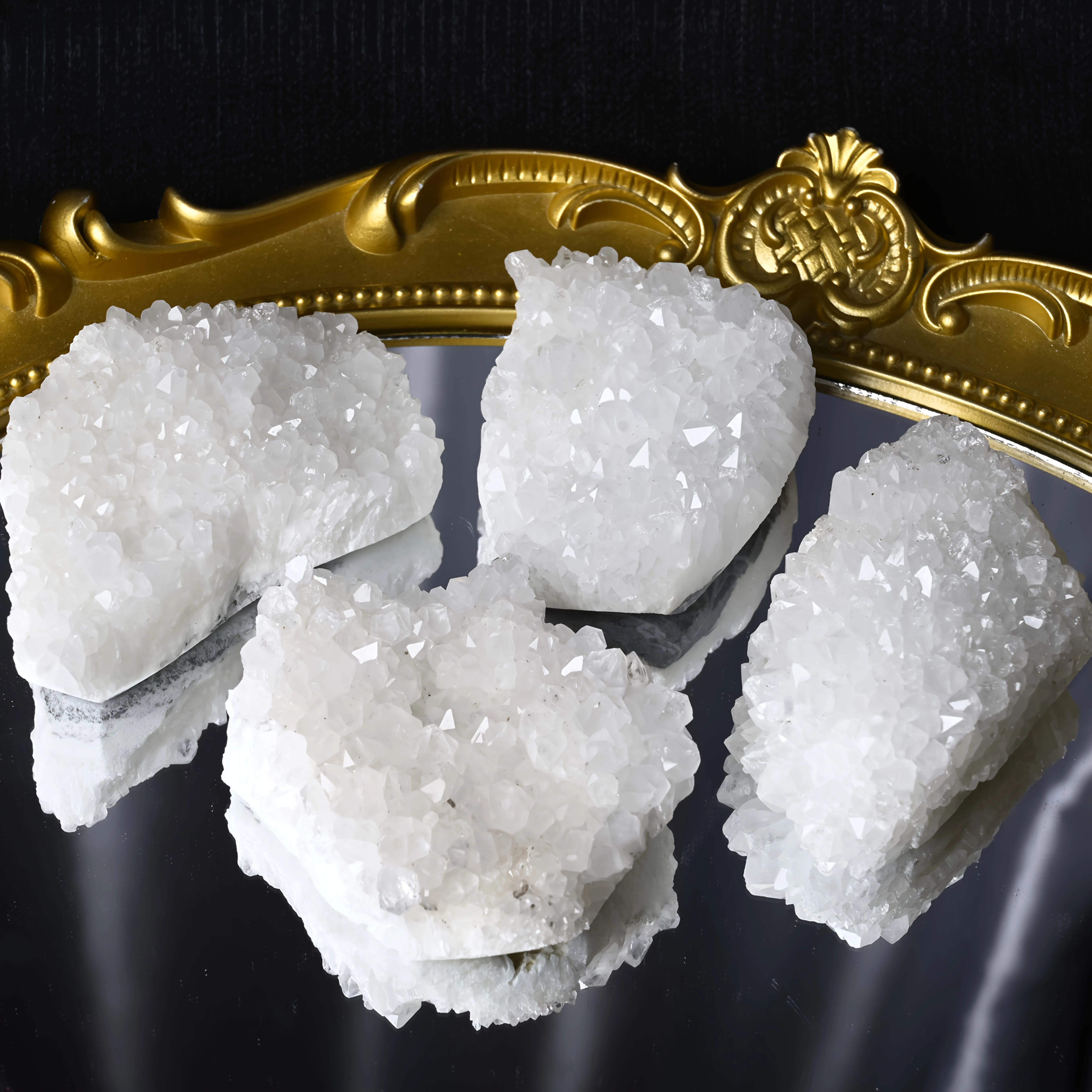 1 Bohemian style natural stone crystal cluster - elegant white crystal cluster, suitable for home and party decoration