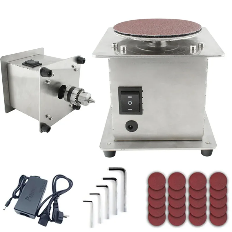 

Bench Disc Sander 220V Sanding Roller Electric Edge Sharpener 7 Variable Speed Mini Self-adhesive Benchtop Grinding Machine
