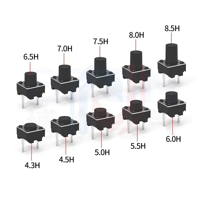 Tact Push Button Switch 12V Copper 2PIN DIP2 SMD Micro Switch 6X6X5 4.3 5 5.5 6 7 8 9 10 11 12 13 15MM TV Toys home use Button