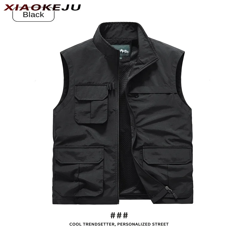 

Size Men's Big Clothes Vest Work Spring Coat Summer Tactical Military Clothing Denim Mesh Hunting Pockets Camping Fishing MAN