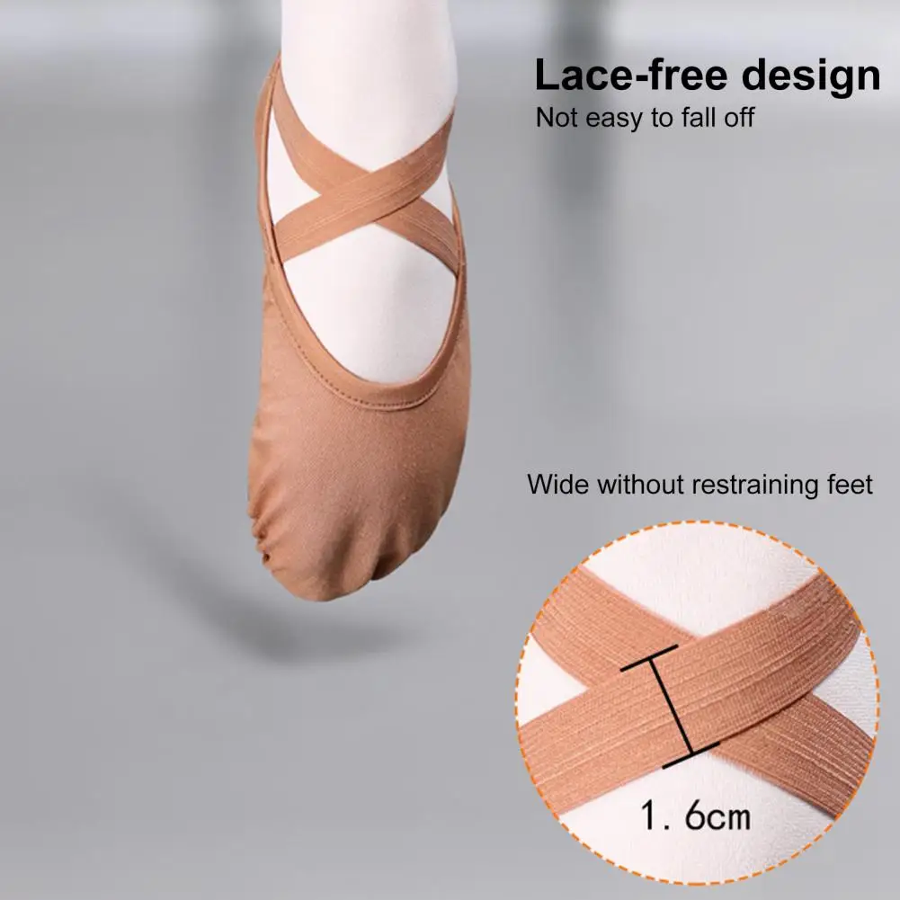 1 Pair Girls Ballet Shoes Full Stretch Fabric Dance Shoes Soft Breathable Wear Resistant Lightweight Toddler Dance Slippers Shoe