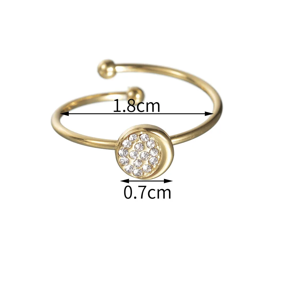 Edelstahl-Nischen-Design, einfacher runder Öffnungsring, luxuriöser Trend, hochwertiger Ring für den täglichen Damenschmuck. – Detail 3