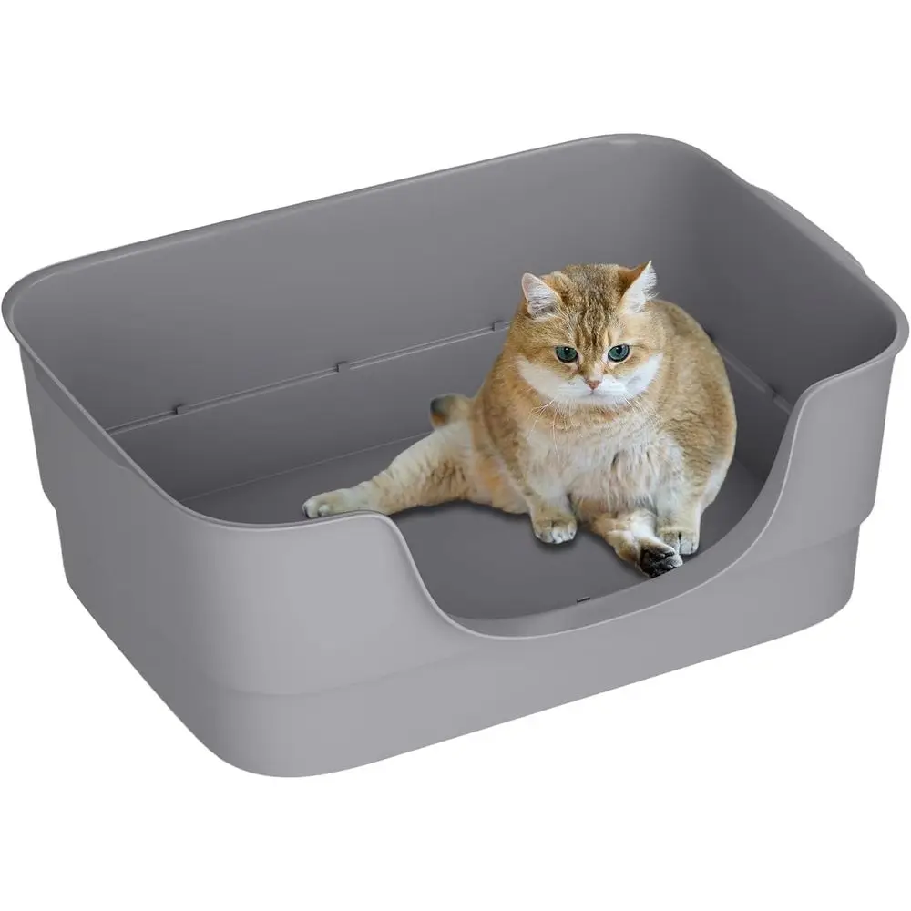 

Extra Large Cat Litter Box or Big Cats - High Sides & Low Enter Design, 23.43x16.73x8.46 Inches Spacious Anti-Spill Pet Toilet（G