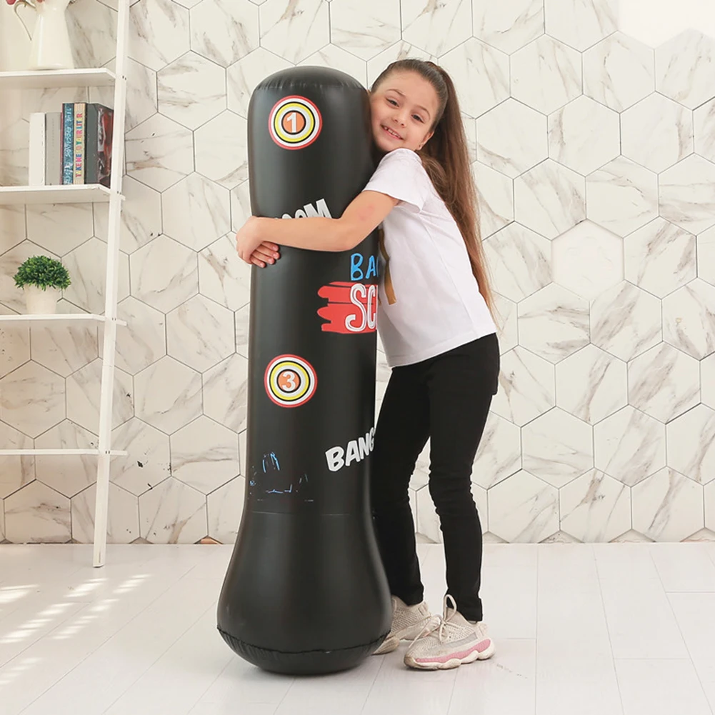 120/160cm Inflatable Boxing Bag Adult Children Boxing Punch Sandbag Training Target Stress Exercise for Kids Gifts