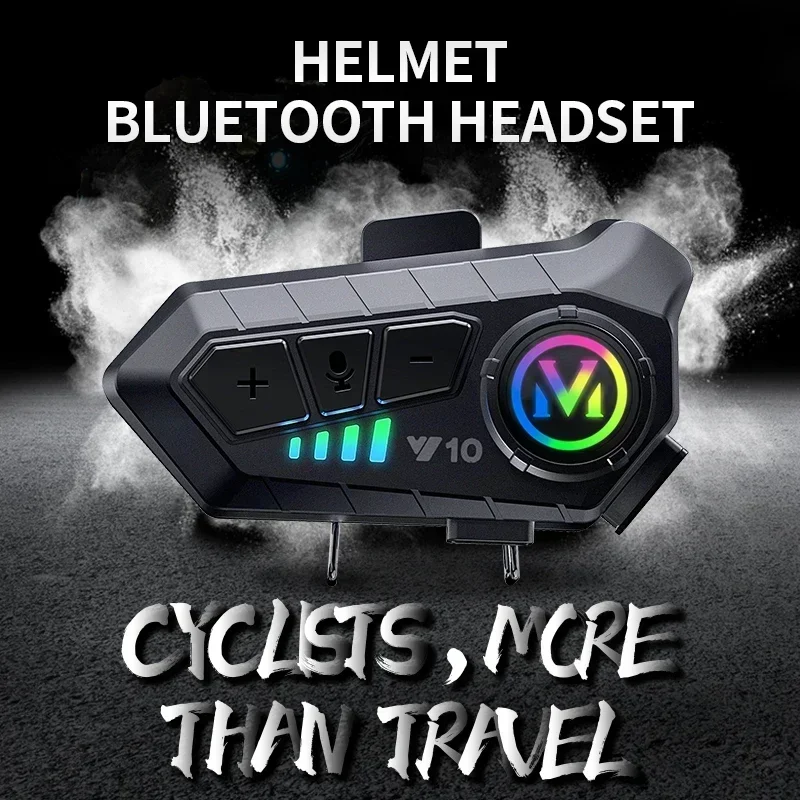 Auricolare Bluetooth per casco da motociclista Y10 2000Mah Auricolare da moto impermeabile vivavoce wireless in standby super lungo