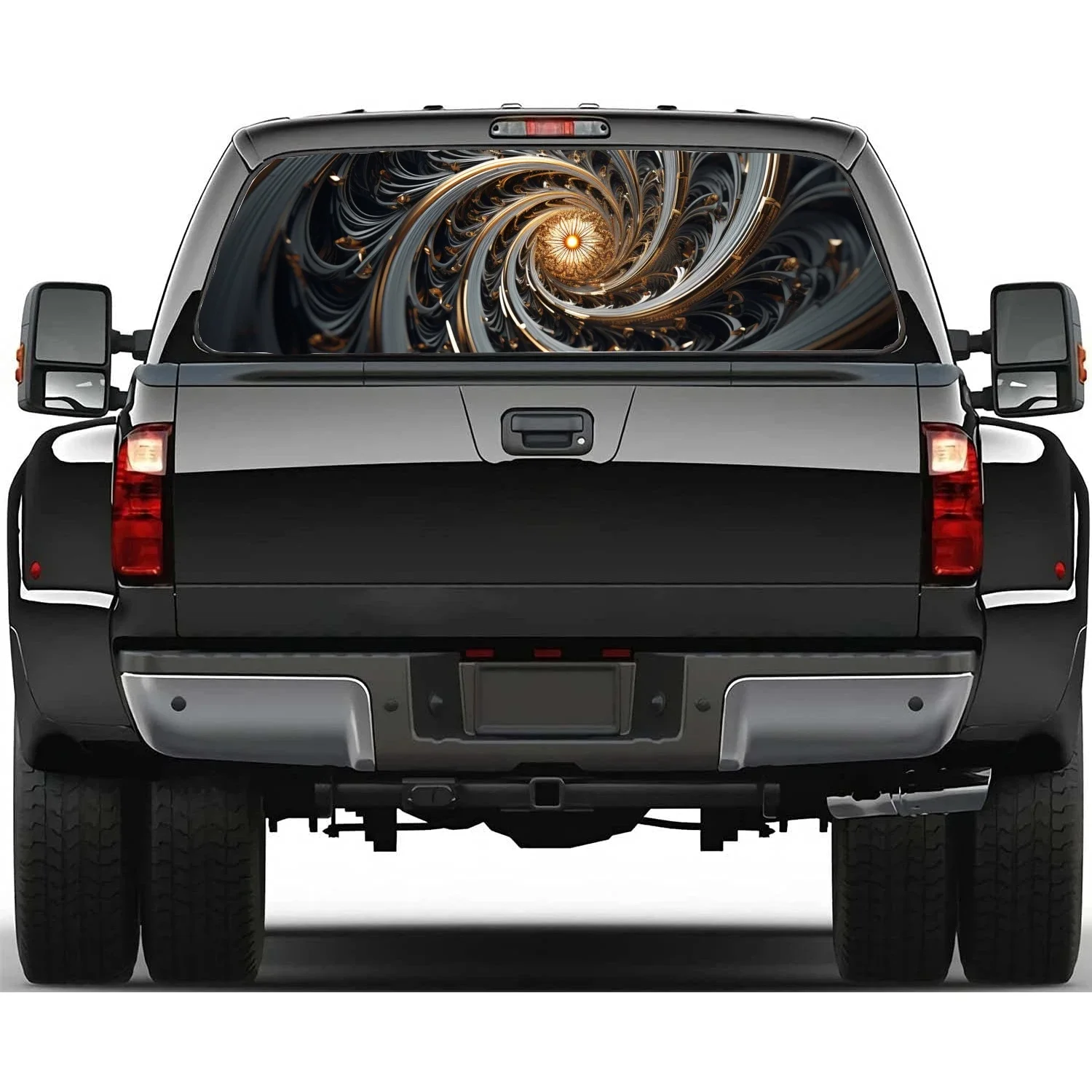 

Металлическая наклейка на заднее окно автомобиля, подходит для пикапа, грузовика, автомобиля, универсальная прозрачная перфорированная виниловая наклейка на заднее окно