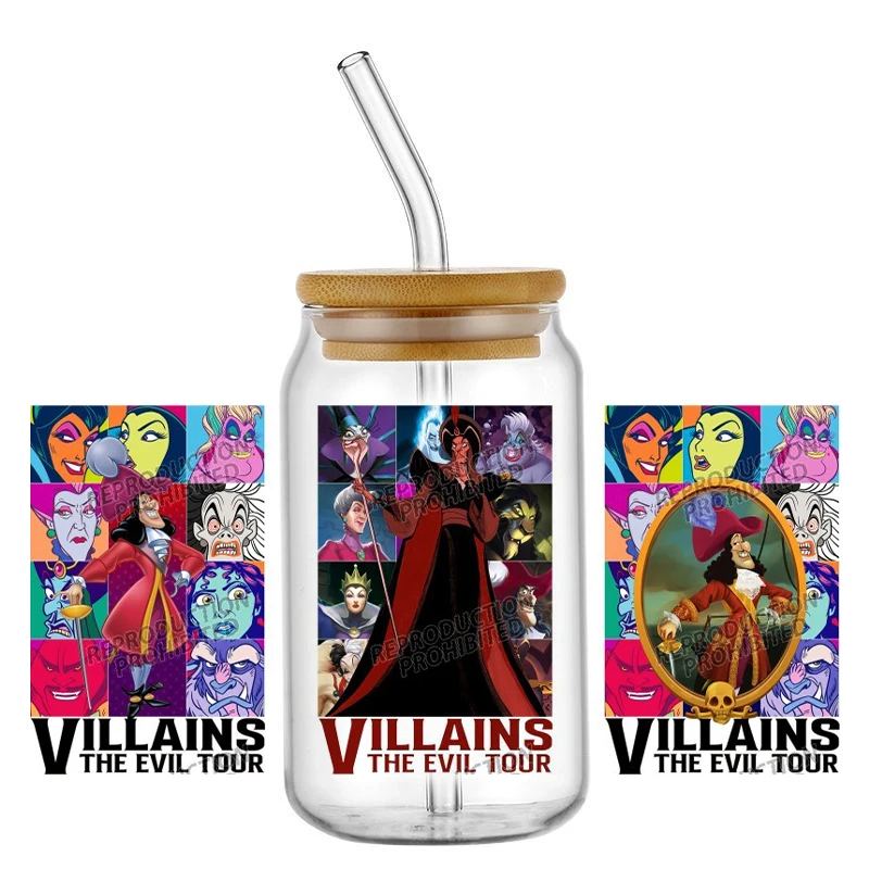 

Новый дизайн, мультяшная 3D наклейка «Злые злодеи», УФ-обертка для чашки DTF для 16 унций, водонепроницаемая УФ-переводная наклейка DTF, кружка, наклейка «сделай сам»