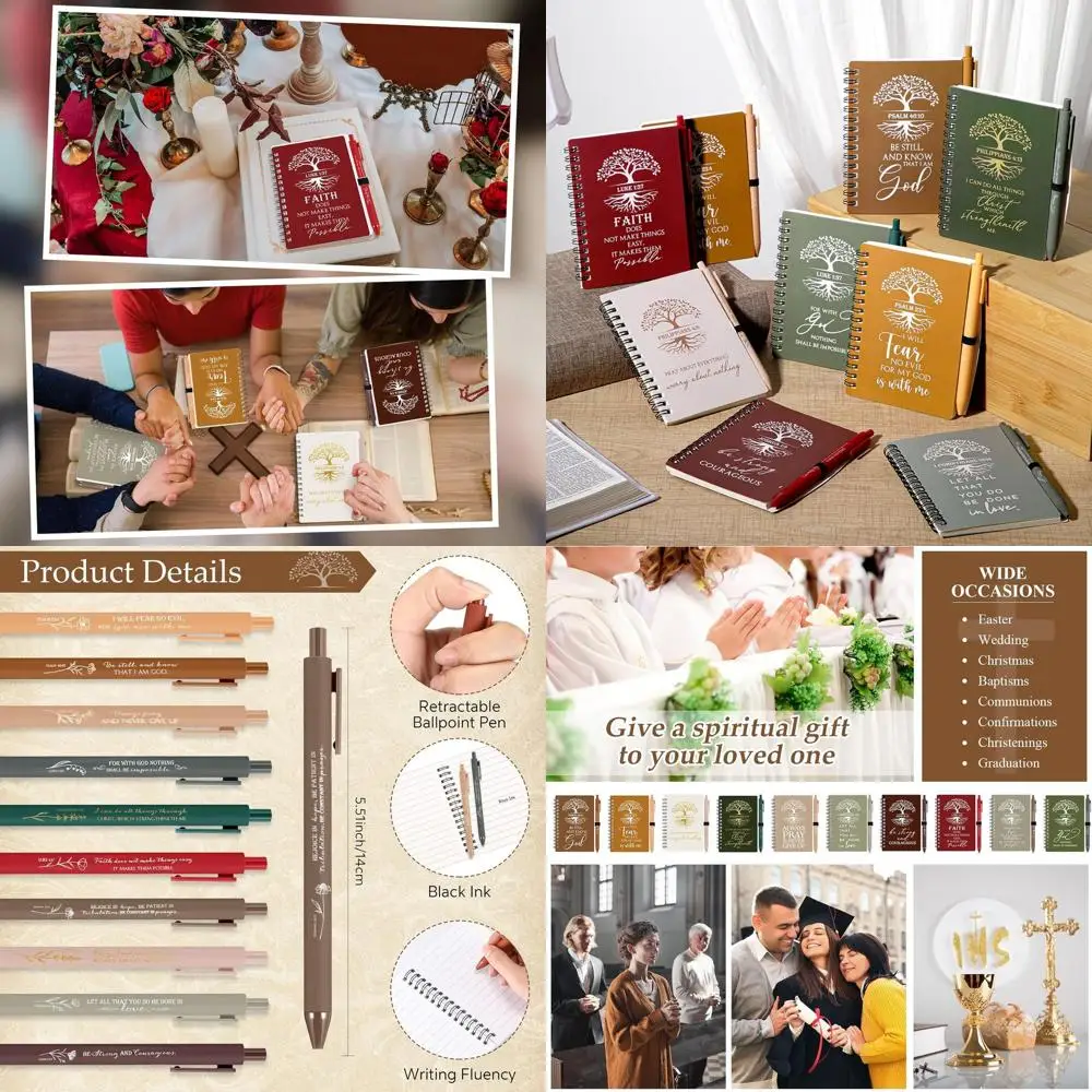 

100 шт. блокнотов А6 на спирали - христианские молитвенные дневники с библейскими стихами для церкви, пасторов и учителей (ретро-цвета)