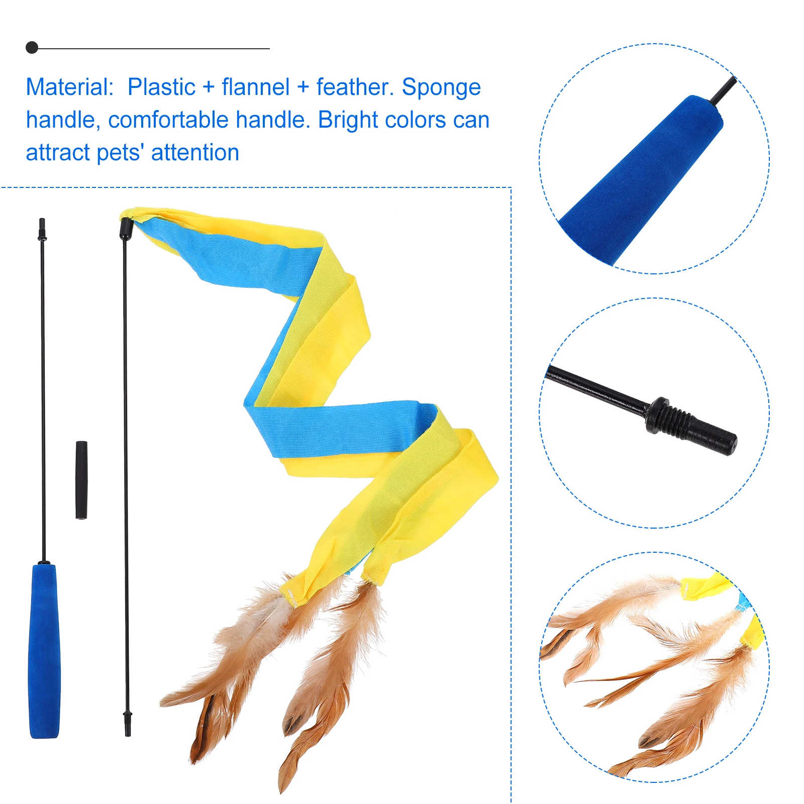 

Adorable Teaser Wand Tassel Interactive Pet Plaything Stress Relief Exercise Supplies Stick Cat Wand Pet Supplies Cat