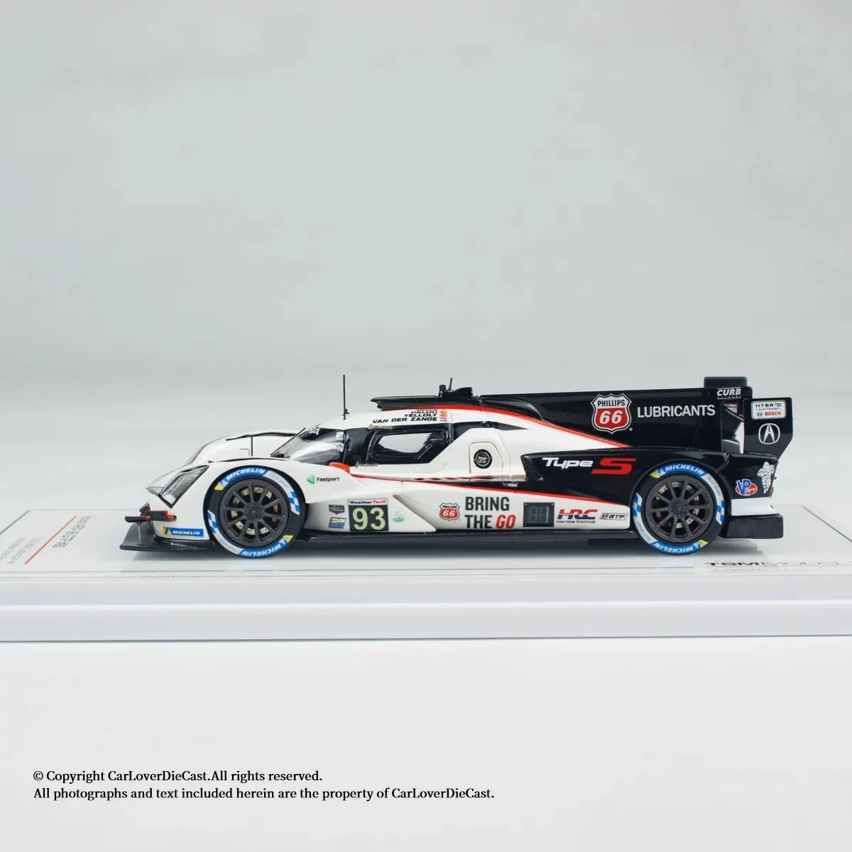 TSM 1/43 Acura ARX-06 GTP Meyer Shank Racing Number 93 Resin Car Model Room Ornament Model Boy Collectible Cars Birthday Gift