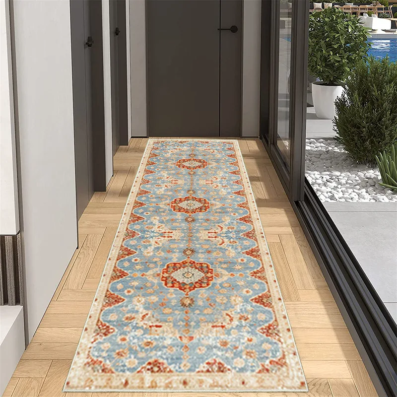 

Morocco Long Runner Carpet Hallway European Style Corridor Rug Anti-skid Floor Bedroom Bedside Kitchen Mat Passageway Aisle Rug