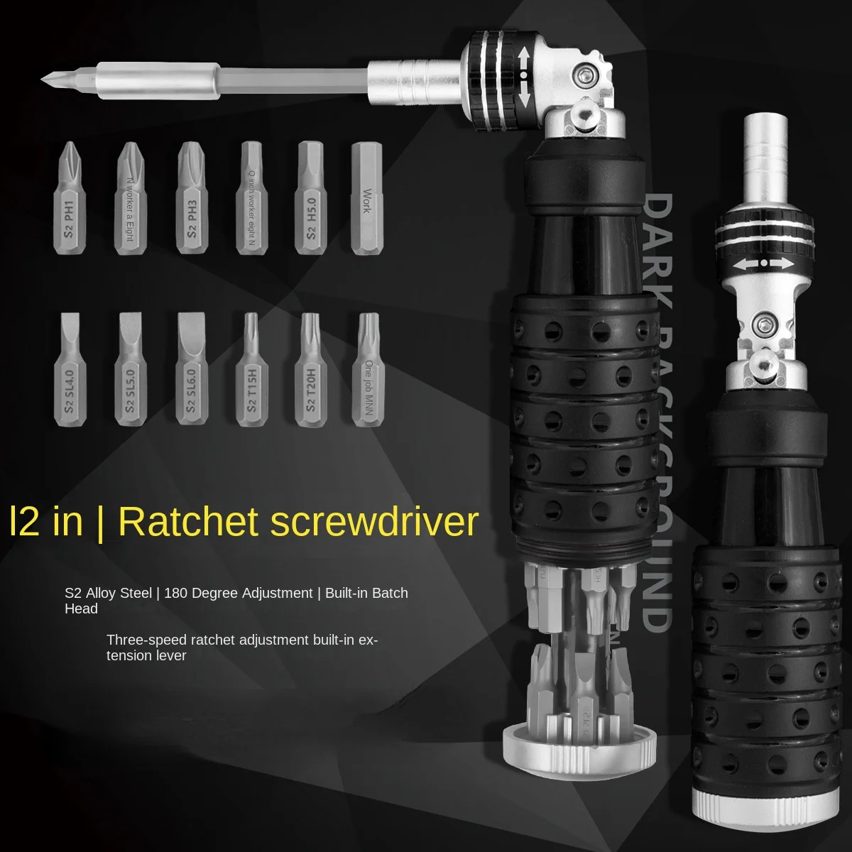 

12 in 1 Quality Steel Phillips Slotted Hex Y-shaped Security Multi Angle Adjustment Screwdriver Bits for Home Appliances Repair